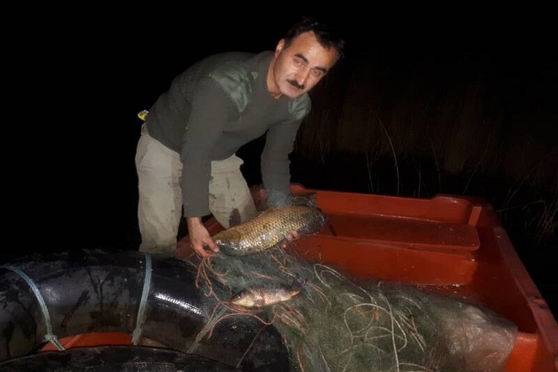 کشف ۵۰۰ متر تور ماهیگیری در تالاب بین &zwnj;المللی کانی &zwnj;برازان مهاباد