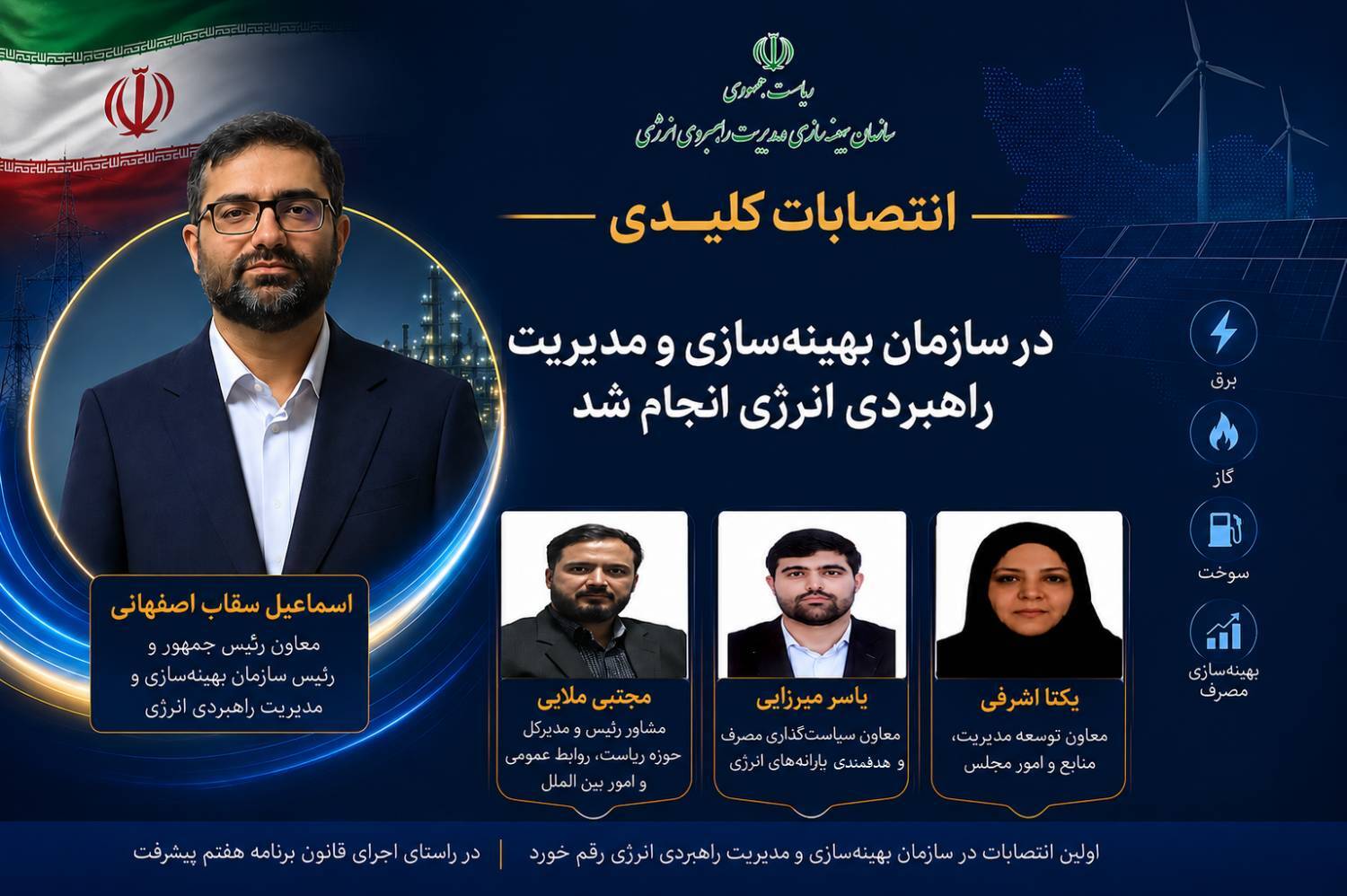 ***تیم اجرایی و راهبردی انرژی منصوب شد ***تیم اجرایی و راهبردی انرژی منصوب شد